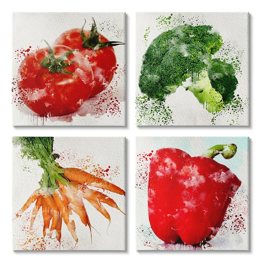 Stupell Industries Splash Color Farm Vegetables Red Green Orange,17" x 17"